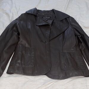 Guess Women's Dark Brown Leather Jacket